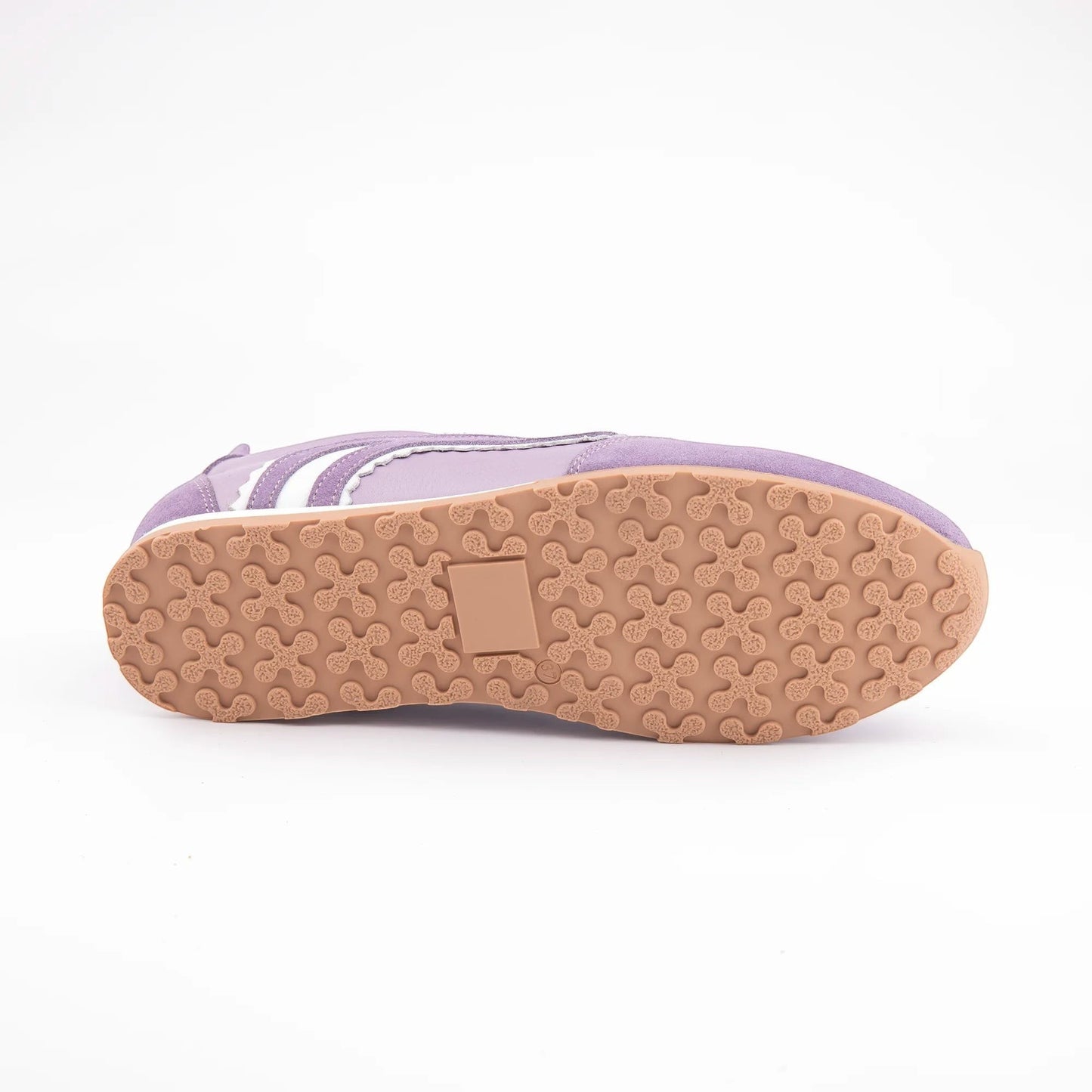 MrCalvano Pure Motion lila renkli, süet detaylı ve çiçek desenli kauçuk tabanlı modern sneaker