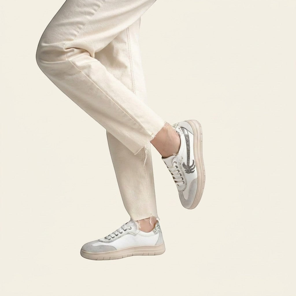 MrCalvano Palm Spring kum beji deri ve süet detaylı modern günlük sneaker modeli