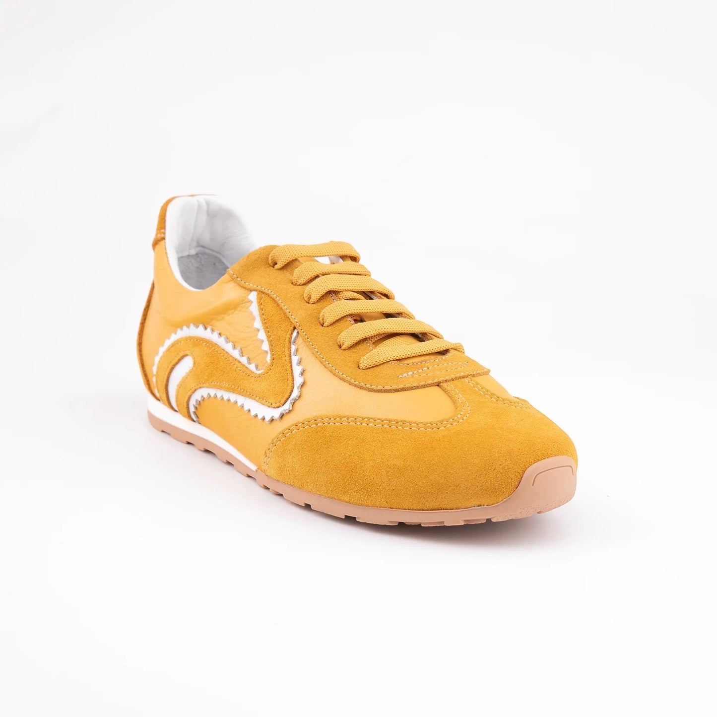 MrCalvano Pure Motion hardal sarısı süet ve deri detaylı modern sneaker