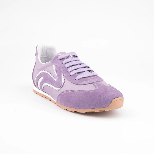 MrCalvano Pure Motion lila renkli, deri ve süet detaylı, modern tasarımlı konforlu günlük sneaker ayakkabı