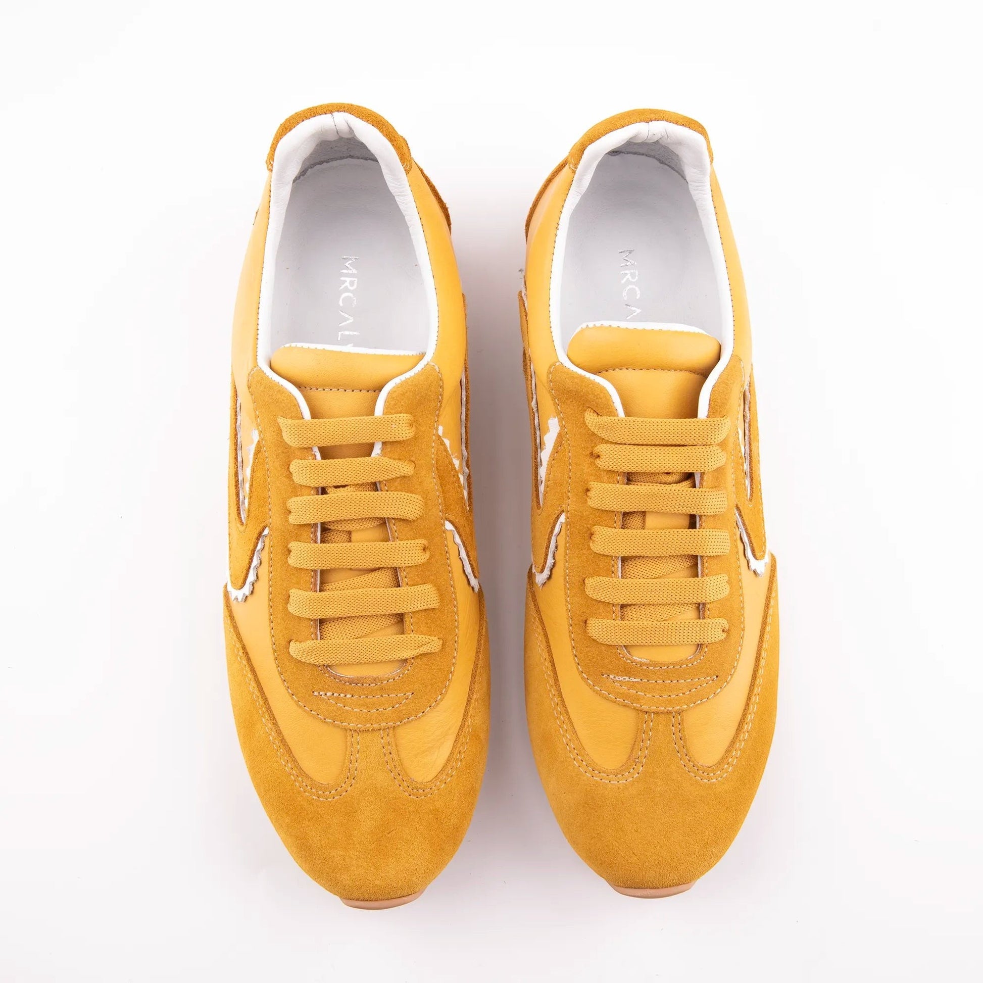 MrCalvano Pure Motion sarı süet ve deri detaylı, bağcıklı, konforlu günlük erkek sneaker modeli