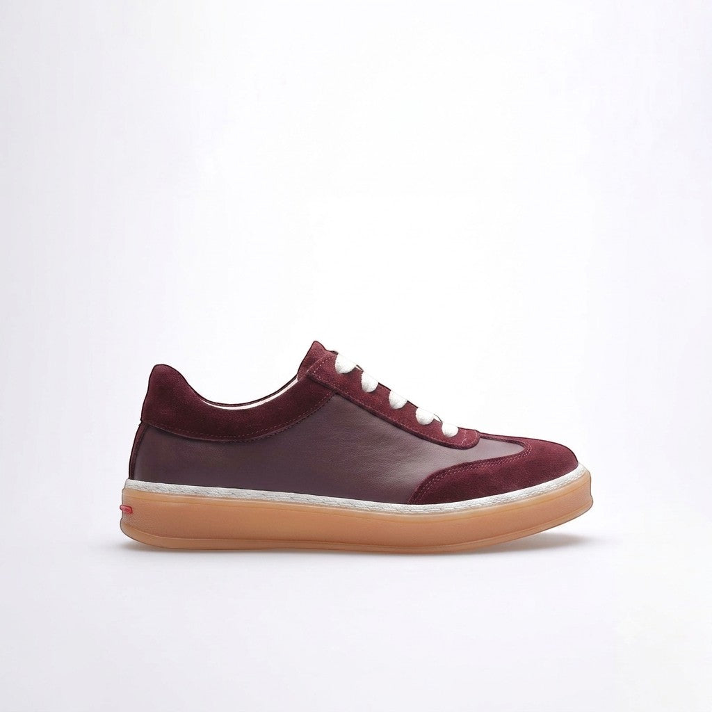 MrCalvano Urban Retro bordo deri ve süet detaylı, esnek tabanlı günlük erkek sneaker modeli