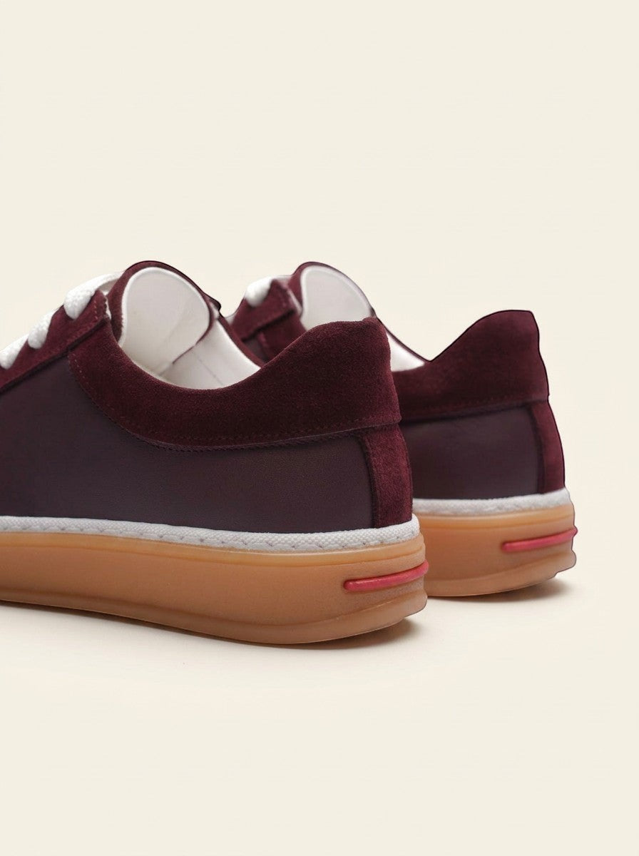 MrCalvano Urban Retro bordo deri ve süet detaylı, esnek tabanlı günlük sneaker ayakkabı