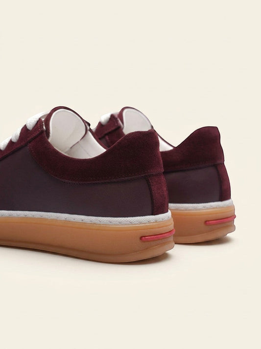 MrCalvano Urban Retro bordo deri ve süet detaylı, esnek tabanlı günlük sneaker ayakkabı